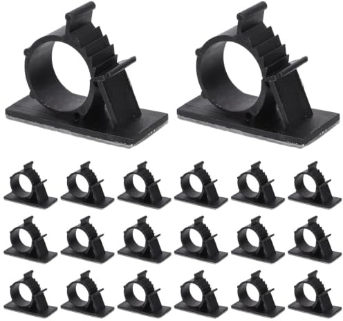 WATIIFUFU 50Pcs Large Self-Adhesive Nylon Hose Clip Clamps Pipe Clamp Brackets for Shower Hose Retainer and Air Conditioning Pipe Fixing Tools in Black