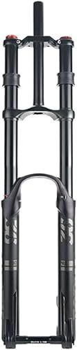 XGSUZNE DH Downhill Mountain Bike Suspension Fork 26 27.5 29 Inch Travel 160mm MTB Air Fork Rebound Adjust Double Shoulder Bicycle Front Fork Thru Axle 15x110mm (Color : Black, Size : 27.5