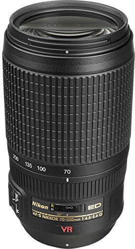 Nikon AF-S VR 70-300mm F4.5-5.6 G - Objetivo para Nikon (Distancia Focal 70-300mm, Apertura f/4,5, estabilizador de Imagen) Color Negro