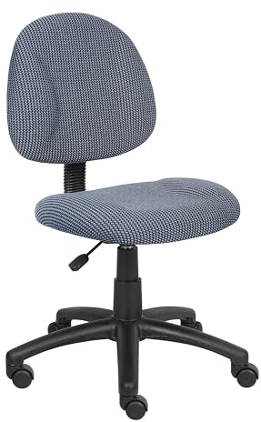 Boss Office Products Perfect Posture Delux Arbeitsstuhl aus Stoff, ohne Armlehnen, Blau