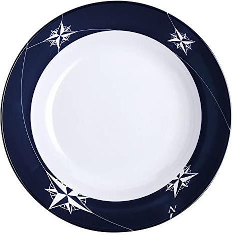 Marine Business Northwind Soup Plate, Melamine, White and Blue, 19 x 19 x 5.3 cm, Pack of 6