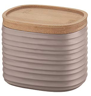 Guzzini - Tierra, Barattolo S con Coperchio, Realizzato con Materiali Riciclabili - Grigio Tortora, 12.3 x 9.4 x h 11 cm | 500 CC - 181801158