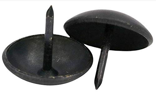 Fenggtonqii Clavo redondo de cabeza grande de 19 mm de diámetro, color negro, pátina (paquete de 15 unidades)