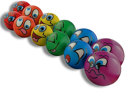 STUWU 12X Stressball Antistressball Streßball Knautschball Wutball Knetball Grimassenball 6cm