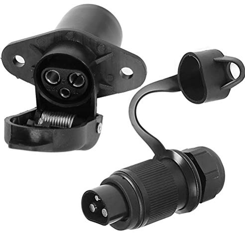 AGRISHOP 12V 3 Poli Spina Presa di Corrente per Rimorchio Connettore Maschio Femmina Adattatore per RV Caravan Trattore Camion Van Bordo