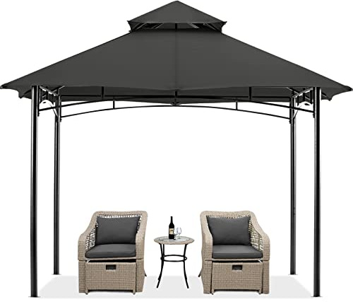 MASTERCANOPY Outdoor Garden Gazebo for Patios with Stable Steel Frame (9x9, Dark Gray)
