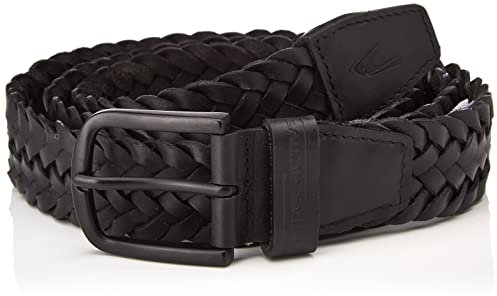 camel active Herren Flechtgürtel aus Leder Dunkelgrau, menswear-L