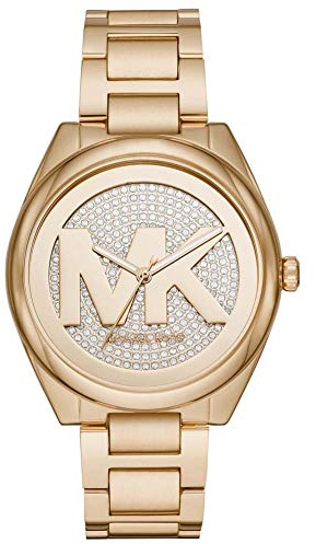 Michael Kors Montre Janelle pour femme, mouvement à quartz à trois aiguilles avec bracelet en acier inoxydable ou en silicone