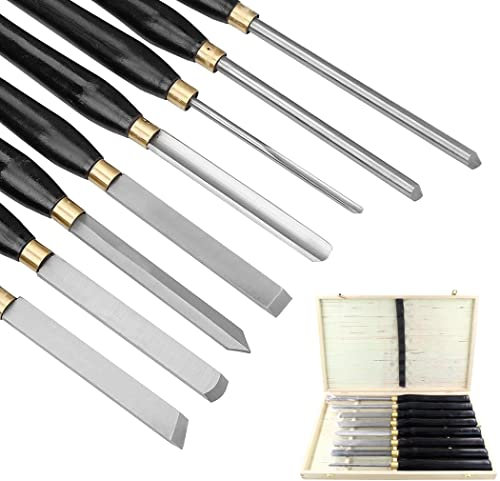 Drechselmesser Drechseleisen Set Für Anfänger Und Hobby-Drechsler 8 Verschiedene Drechselbeitel in Einem Satz Für Das Drechseln Mit Drechselbank Drechselwerkzeug Set Drechselzubehör