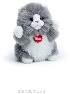 Trudi Fluffies 29316 Plüschkatze 16 x 22 x 18 cm, Größe S, hochwertiges Stofftier mit extra Flauschigen Materialien, Plüschfigur mit Liebe zum Detail, waschbar, Kuscheltier für Kinder, Grau