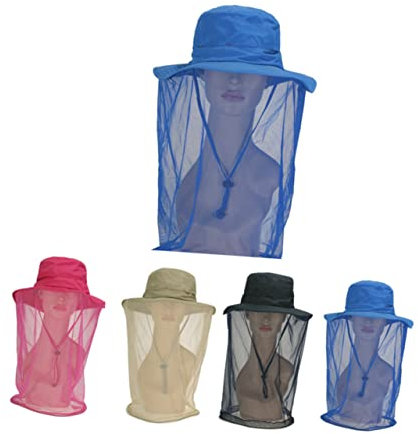 Garneck 360° Moskitonetz Hut Verstellbar Schnell Trocknendes Atmungsaktives Material Sonnenschutz Gesichtsschutz Outdoor Angel Hut Für Camping Wandern Reiten