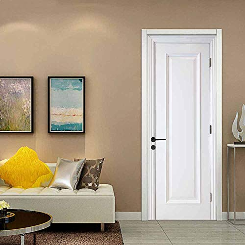 stickers paroi de douche 77x200cm(30.31 inches * 78.74 inches) Blanc porte en bois Maison Stickers Muraux Imperméable Stickers Salle De Bain Chambre D'Enfant Art Decor Affich Autocollants De Porte 3D