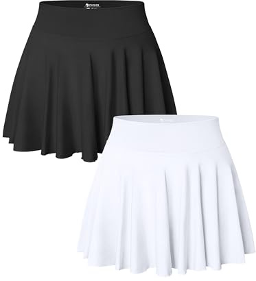 OQQ Skorts für Damen 2er Pack Hohe Taille Stylish Lässige Röcke Tennis mit Taschen Sommer Damen Skirts