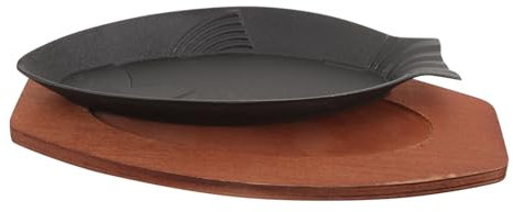 ABOOFAN Fischkochpfanne Antihaftbeschichtet 30.5x13.5cm Gusseisen Serviertablett Grillpfanne Für Restaurants Verschleißfestes Design Für Zuhause Und Bbq