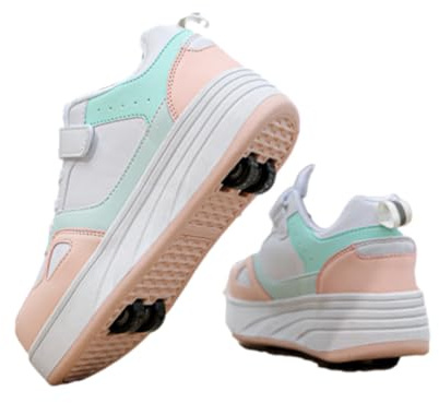 ENEN 2-in-1 Schuhe mit Rollen für Jungen & Mädchen, Streetstyle Outdoor Turnschuhe mit Versenkbaren 4 Rollen
