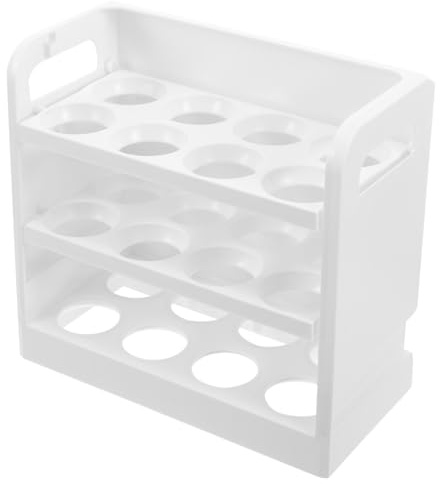Mikikit Layers Egg Storage Box for Fridge Side Door Kitchen Egg Holder Organizer Rack for Refrigerator