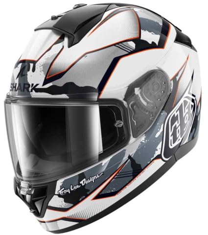 SHARK, Integraler Motorradhelm RIDILL 2 MATRIX x TROY LEE DESIGN CAMO White Silver Red, L