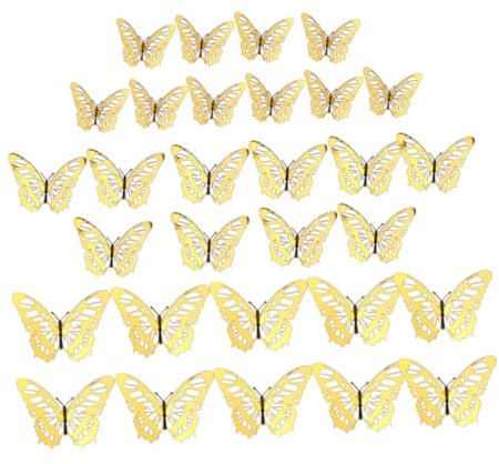 WATIIFUFU Metallischer Schmetterling-Wandaufkleber Stück Aufkleber für die Inneneinrichtung elegant und einfach anzubringen