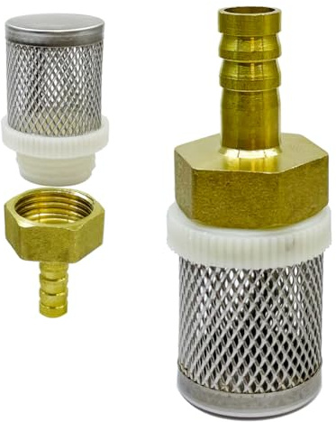 COTONLAKE Filtro in acciaio inox con giunto per tubi in rame, diametro 10 mm, collegamento per tubo flessibile, giardino, piscina, filtro per acquario, filtri di aspirazione utilizzati per rimuovere