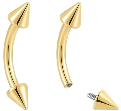 Pierced Koala (16G 6mm) titanio con filettatura interna per lingua capezzolo sopracciglio orecchino punta curva freccia bilanciere gioielli per il corpo