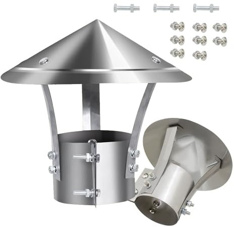 Sombrero Chimenea De Acero Inoxidable, Tapa Contra La Lluvia Para Estufas De Leña, Protector Para Conducto De Humos, Sombrero Chimenea Antilluvia(180 mm/7.09 in)