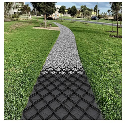 Stabilisateur de grille de sol pour gravier, profondeur 5,1 cm, système de pavé perméable pour allée, patio, abri de jardin, base géographique, rouleau de 1 m x 5 m de long