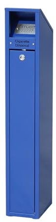 Verzinkter Stahl-standaschenbecher für Draußen, 5 L Fassungsvermögen, Kommerzieller Zigarettenstummel-Entsorgungsbehälter für Restaurants, Bars, Öffentliche Plätze(Blue)