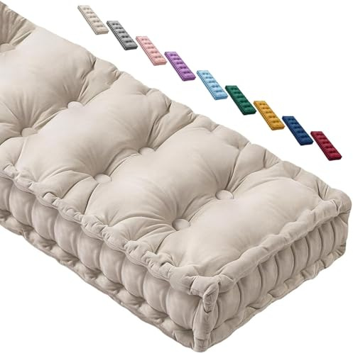 JORTUIO Sitzkissen Bankkissen 80/100/120/140/180x40cm Bankauflage Polsterauflage für Innen Fensterbank oder Bank,Polsterauflagen für Sitzbank Gartenmöbel,Balkonstühle Sitzpolster(Beige,180x45x10cm)