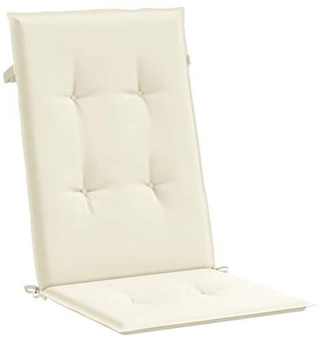 Eleganz Gartenstuhlauflagen für Hochlehner 2Stk. Creme 120x50x3cm - Bequeme Sitzpolster für Gartenstühle, waschbarer Stoff, ideal für Outdoor und Terrasse