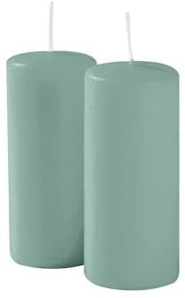 16 Wachskerzen - Durchmesser 4 cm Höhe 5 cm - Farbe Vintage Green - Brenndauer 7 Stunden - Unparfümiert - Cereria Di Giorgio