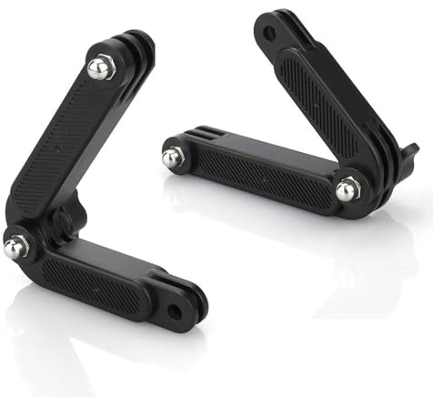 ThtRht 2 Pack Action Camera Curved Extension Arm Adjustable Rotating Camera Mount Joint Adapter for Mobile Phone Chest Strap Harness Mount Head Strap Holder Kit POV VLOG Chest Harness Mount