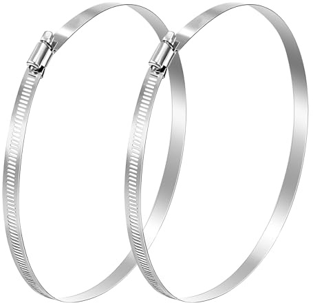 Songella Collier de Serrage Tuyau 213-235mm Collier en Acier Inoxydable 304 Colliers de Serrage Réglable pour Jardin Voiture Piscine 2 Pièces