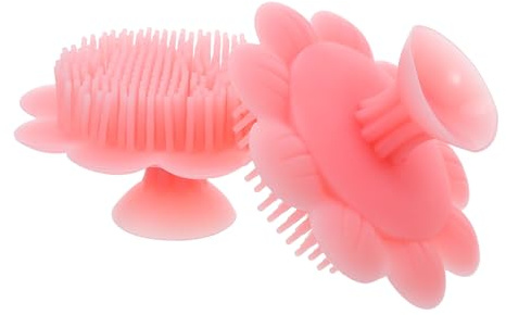 Gogogmee 2pcs Silicone Hair Brush for Newborns Gentle Cradle Cap Comb and Scalp Massager Soft Bath Shampoo Scrubber with Ergonomic Grip for Sensitive Skin Care