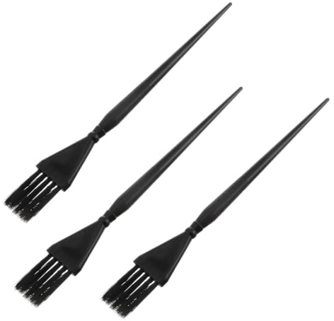 Cabilock Pinceaux pour Teinture Capillaire Couleur Aléatoire en PC Noir Lot de 3 Application Uniforme et Confortable pour Usage Personnel DIY ou Salon Professionnel