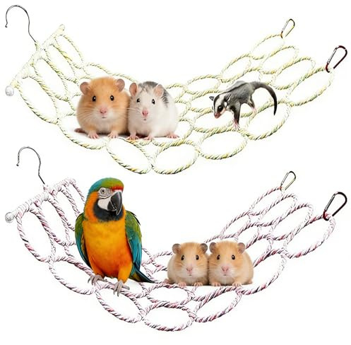 2 pezzi rete da arrampicata per ratti di pappagallo, ponte in ratto di carta, rete per piccoli animali, giocattolo da arrampicata per piccoli animali, gabbie di uccelli, roditori, rettili