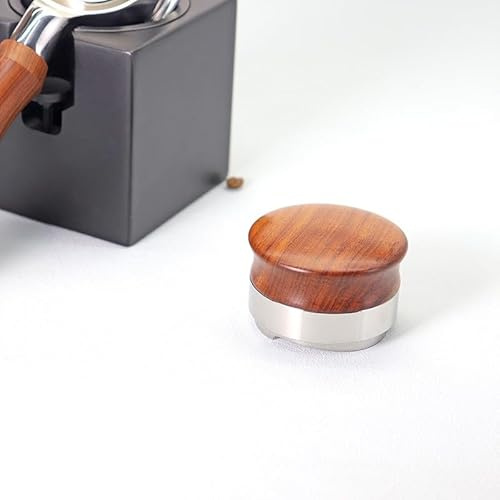 Tidevib Distributore di caffè regolabile e macchine per caffè espresso, 304 per acciaio inossidabile con manico in noce, 51 mm/53 mm/58 mm