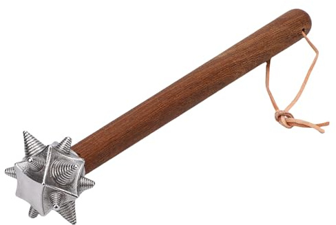Jeffergarden Marteau à Billes à Pointes en Acier Inoxydable avec Manche en Bois, Marteau Décoratif Multifonctionnel pour Maison, Voiture, Camping en Plein Air, 6,5 X 40 Cm, 825 G