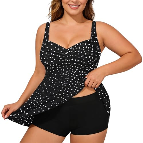 Générique Haut de bain tankini grande taille avec armature de soutien et bretelles réglables