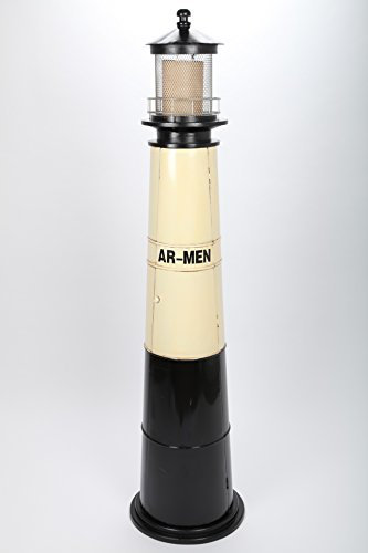 point home Design-Schrank Leuchtturm mit Licht, Retro, schwarz/weiß, 164cm