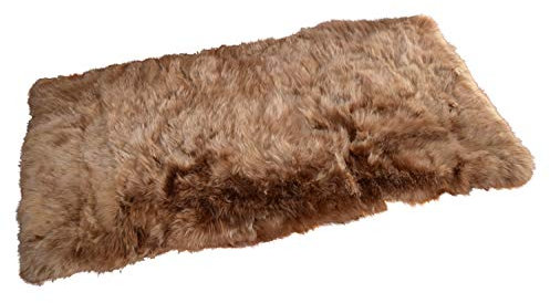 natural ASAN – Alfombra de piel de oveja, de pelo largo pelo largo, Retro, flokati oveja alfombra, piel de oveja, marrón claro, 70 x 140