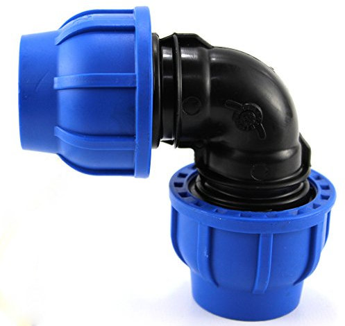 GOMITO COMPRESSIONE PP PN16 - 50 X 50 - raccordo tubi polietilene CURVA