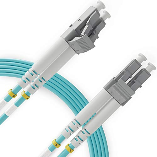 BEYONDTECH Cable de fibra óptica LC a LC OM3 Multimodo Duplex (30 Metros - 1 Unidad) - Latiguillo Doble Fibra Óptica UPC/UPC - 50/125 (LSZH)