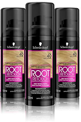 Schwarzkopf Root Retoucher - Spray retoca raíces - Coloración del Cabello Rubio Oscuro (pack de 3) – Hasta 40 aplicaciones – Disimula el efecto raíz