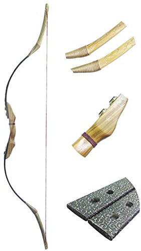 ZSHJG 60 Zoll Takedown Recurve Bogen Traditionell Holzbogen Longboegn 30-50lbs Erwachsene Jagdbogen Hölzerne Riser Sportbogen Rechte Hand für Bogensport (35lbs)