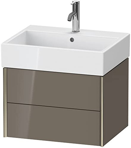 Duravit XViu 4334 Waschtischunterbau wandhängend, 2 Schubkästen, für Waschtisch Vero Air 235060, 584x454 mm, Farbe (Front/Korpus): Champagner matt/Flannel Grey hgl. - XV43340B189