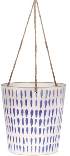 Blue Sky Ceramic Hanging Blue Spec 6.5'' Flower Pot, Multi Color