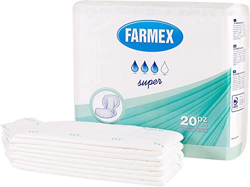 Farmex Pannoloni per Adulti - Pannolone Sagomato SUPER - TNT Assorbente, Latex-Free, Traspirante e Anallergico - Delicato sulla Pelle - 80 pezzi