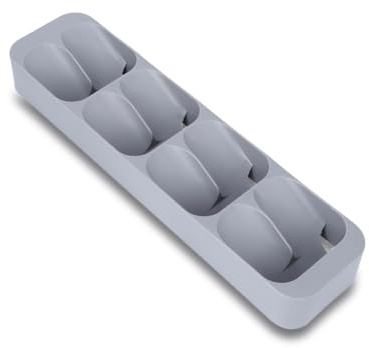Joyzan Spice Rack for Inside Drawer, 8 Grids Jar Organizer Modern Style Countertop Drawer Spice Holder Plastic Cooking Kitchen Organization Grey 15.6x3.9x1.8in