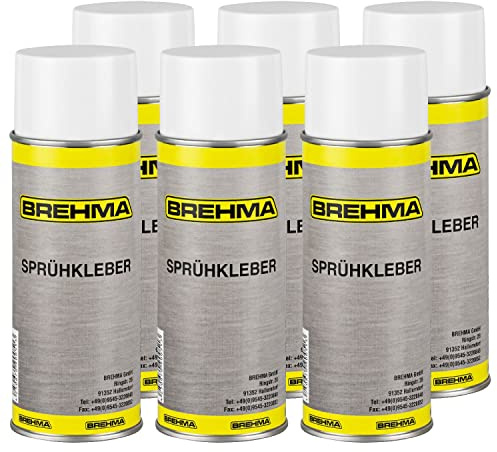 6x BREHMA Sprühkleber extra Stark Kontaktkleber Kleber Haftkleber mit Griff