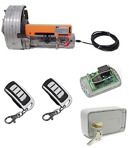 Kit Roll 170K Motor Puerta Enrollable Cierre metalico persiana Metalica hasta 170kg de Peso, para automatizar Puertas de Garaje o persianas comerciales